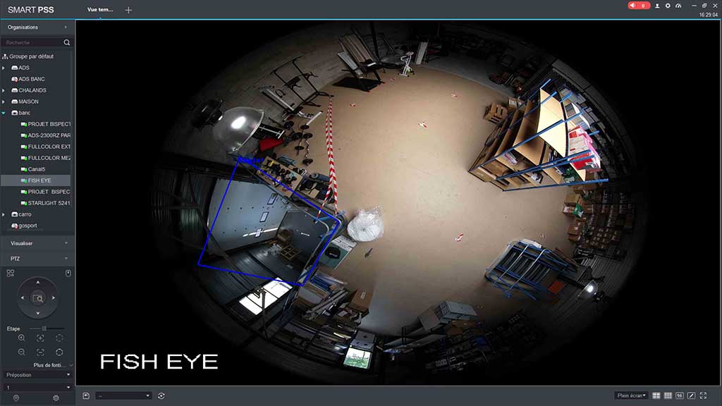 écran fish eye caméra de surveillance télésurveillance